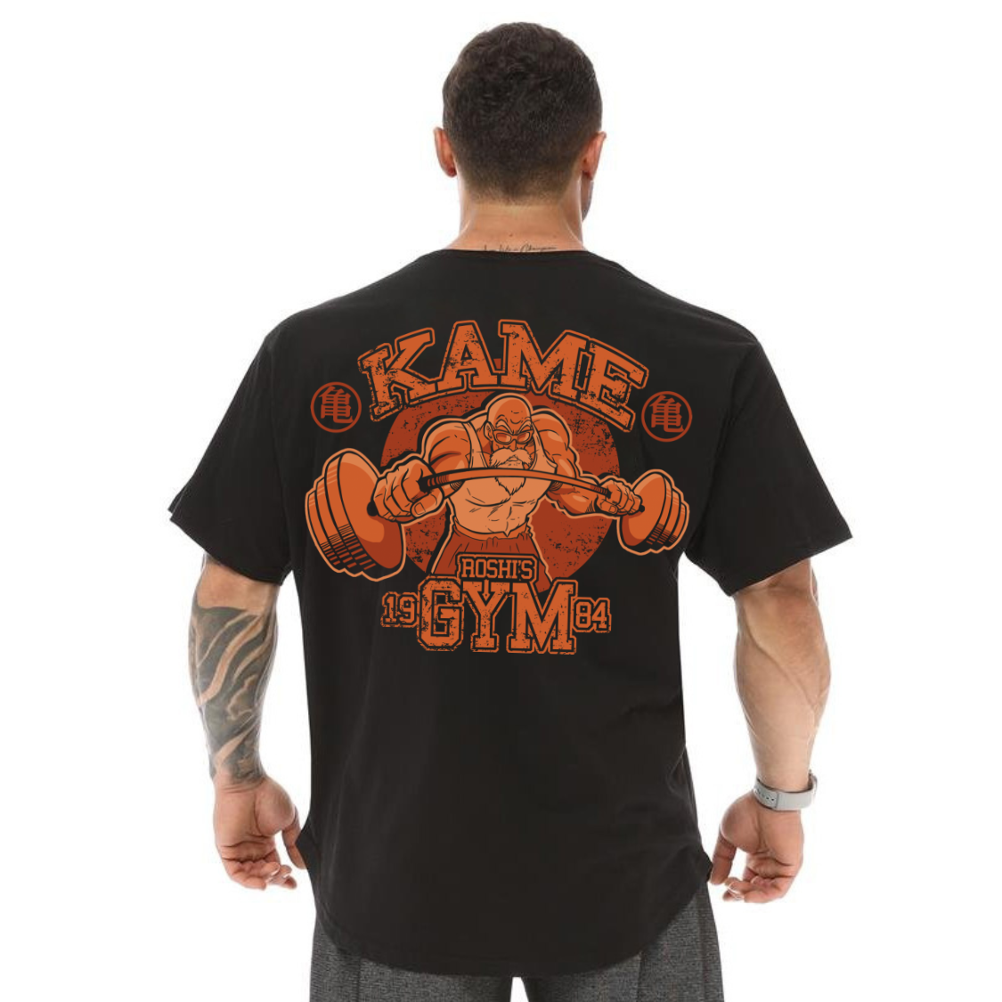 Camiseta Oversized Algodão Dragon Ball Z Mestre Kame Academia Musculação Gym