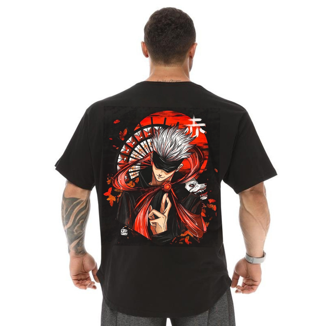 Camiseta Oversized Anime Otaku Satoru Gojo Jujutsu Kaisen Feiticeiros Malha Grossa Premium