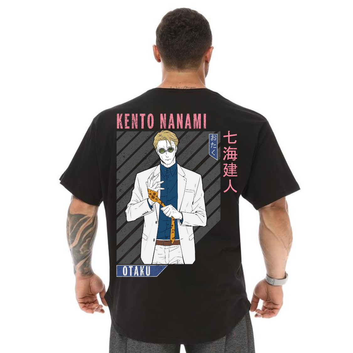 Camiseta Oversized Anime Otaku Nanami Jujutsu Kaisen Feiticeiros Malha Grossa Premium