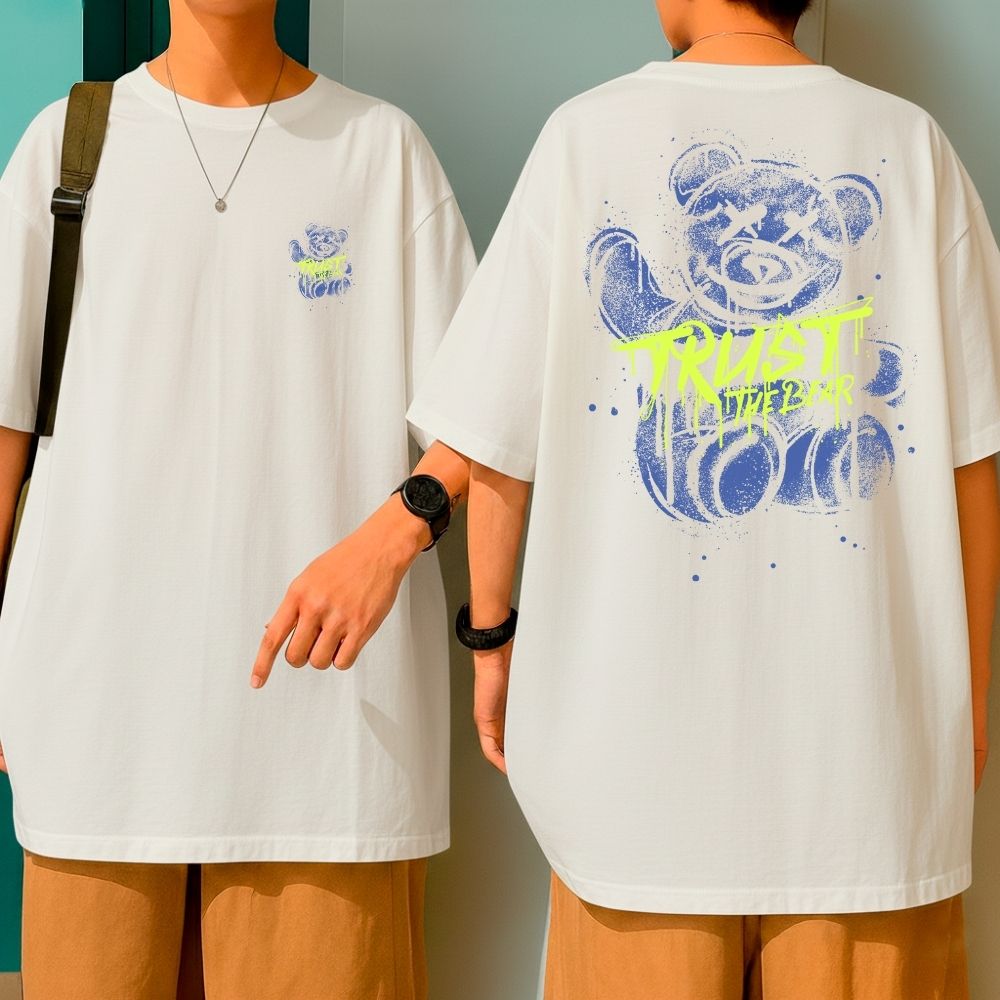 Camiseta Oversized Algodão Bom Caimento Malha Premium Bear Trust The Bear
