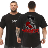 Camiseta Oversized Anime Boxe Luta Estampa Geek Blusão Malha Grossa Gola Redonda