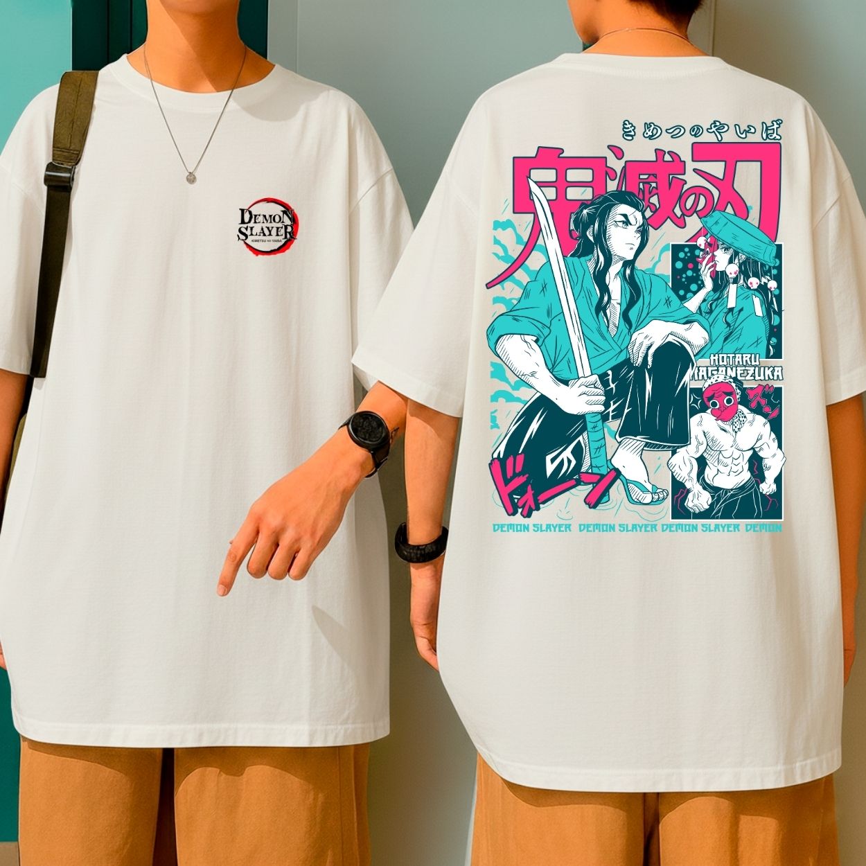 Camiseta Oversized Demon Slayer Ferreiro Anime Estampa Geek Malha Grossa Premium