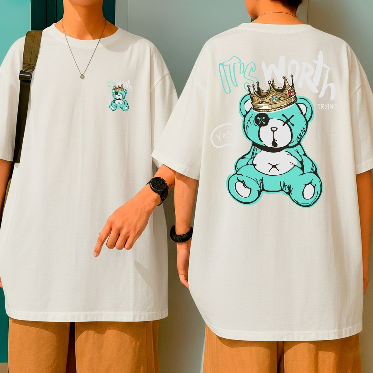 Camiseta Oversized Algodão Premium Malha Grossa It’s Worth Trying