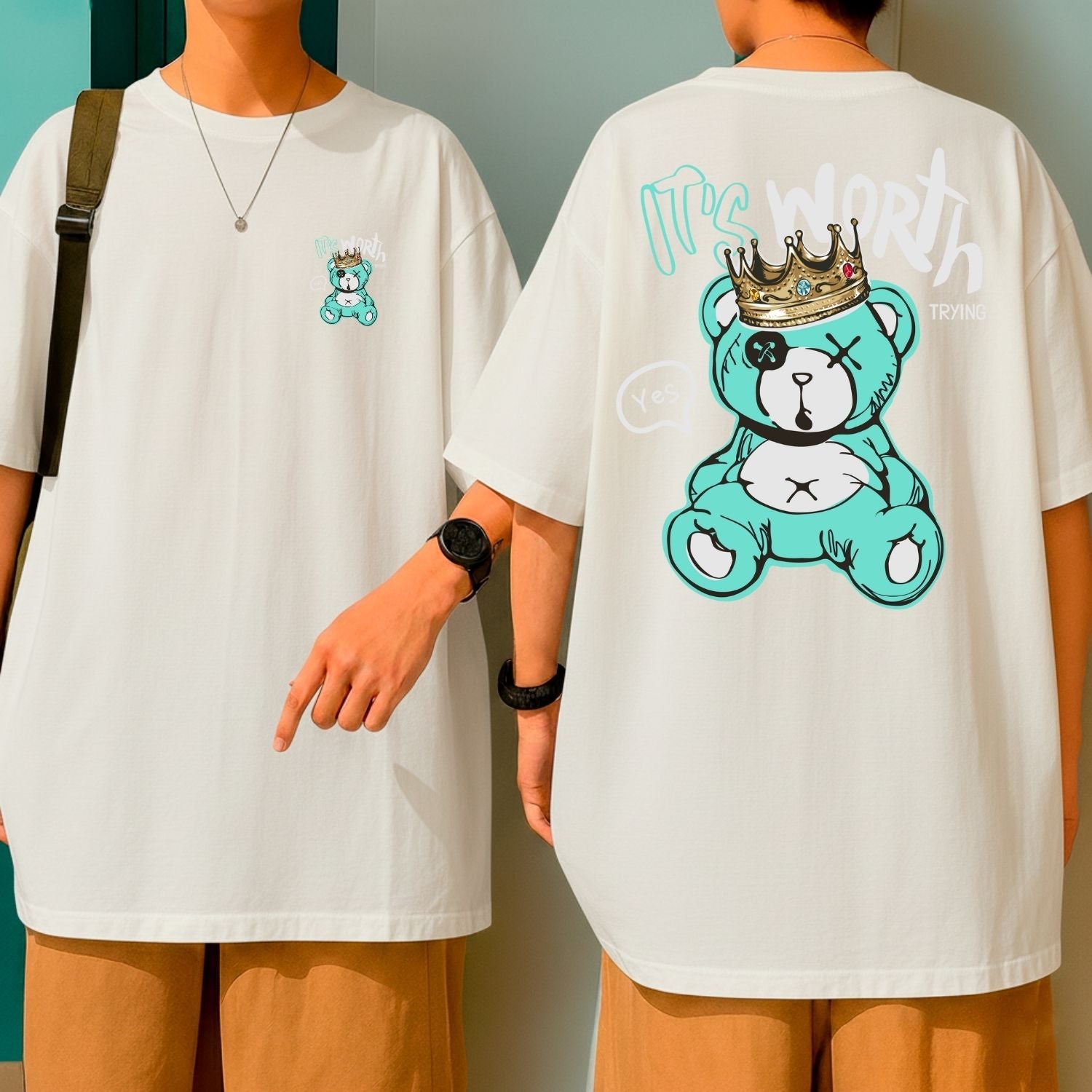 Camiseta Oversized Algodão Premium Malha Grossa It’s Worth Trying