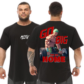 Camiseta Oversized Algodão Malha Grossa Bom Caimento Go Big Or Go Home Blusão Premium