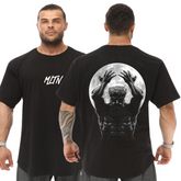Camiseta Oversized Larga 100% Algodão Deus Mitologia Grega Academia Body Builder