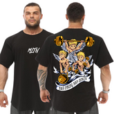 Camiseta Oversized Grossa Malha Premium Angel Academia No Pain No Gain