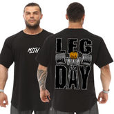 Camiseta Oversized Academia 100% Algodão Leg Day Musculação Malha Grossa