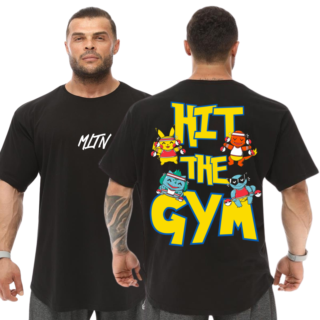 Camiseta Oversized 100% Algodão Estampa Para Academia Hit The Gym Treino Musculação