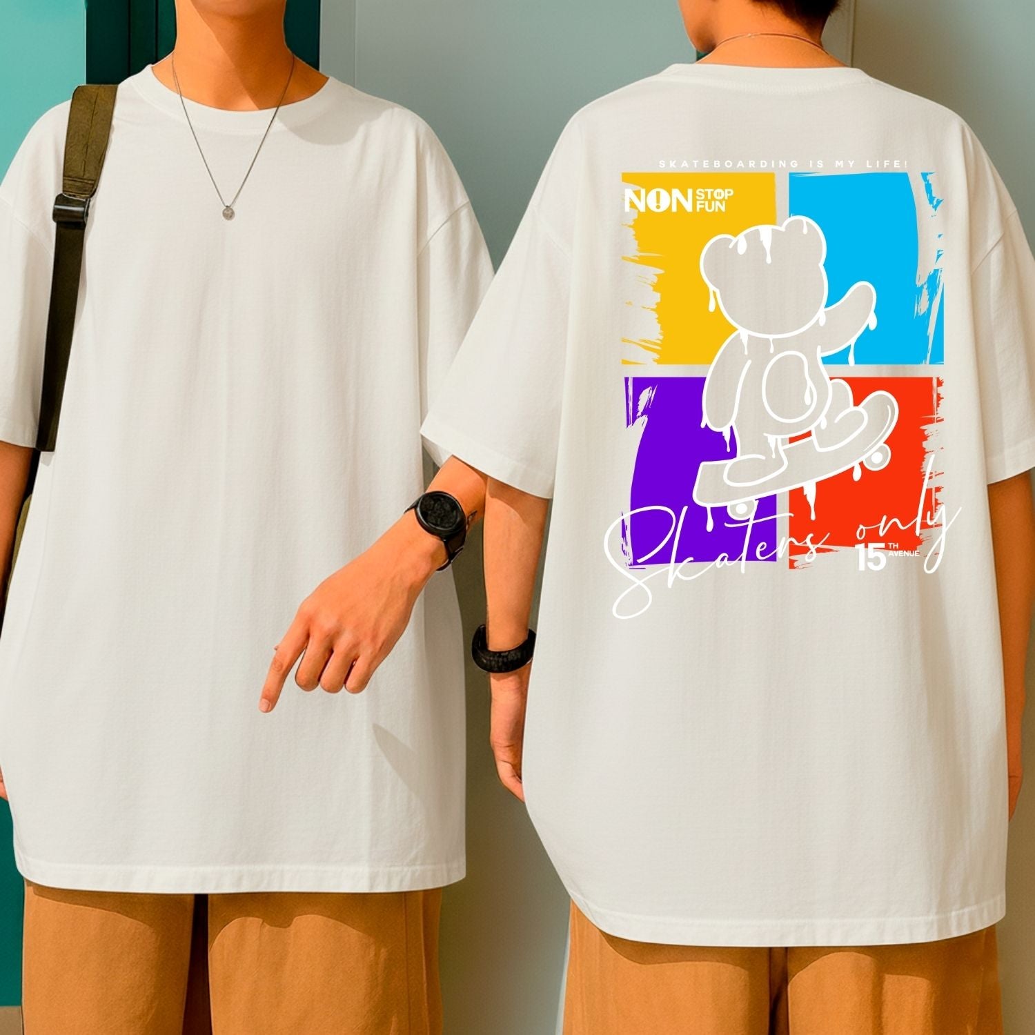 Camiseta Oversized Streetwear Skaters Only Malha Premium Fio 30.1 Ursinho