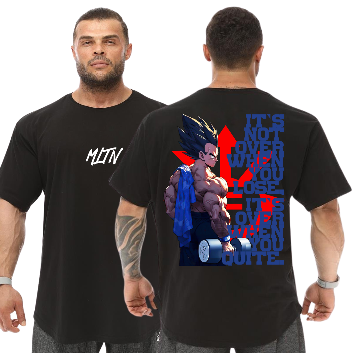Camiseta Oversized 100% Algodão Vegeta Dragon Ball Its Not Over When You Lose