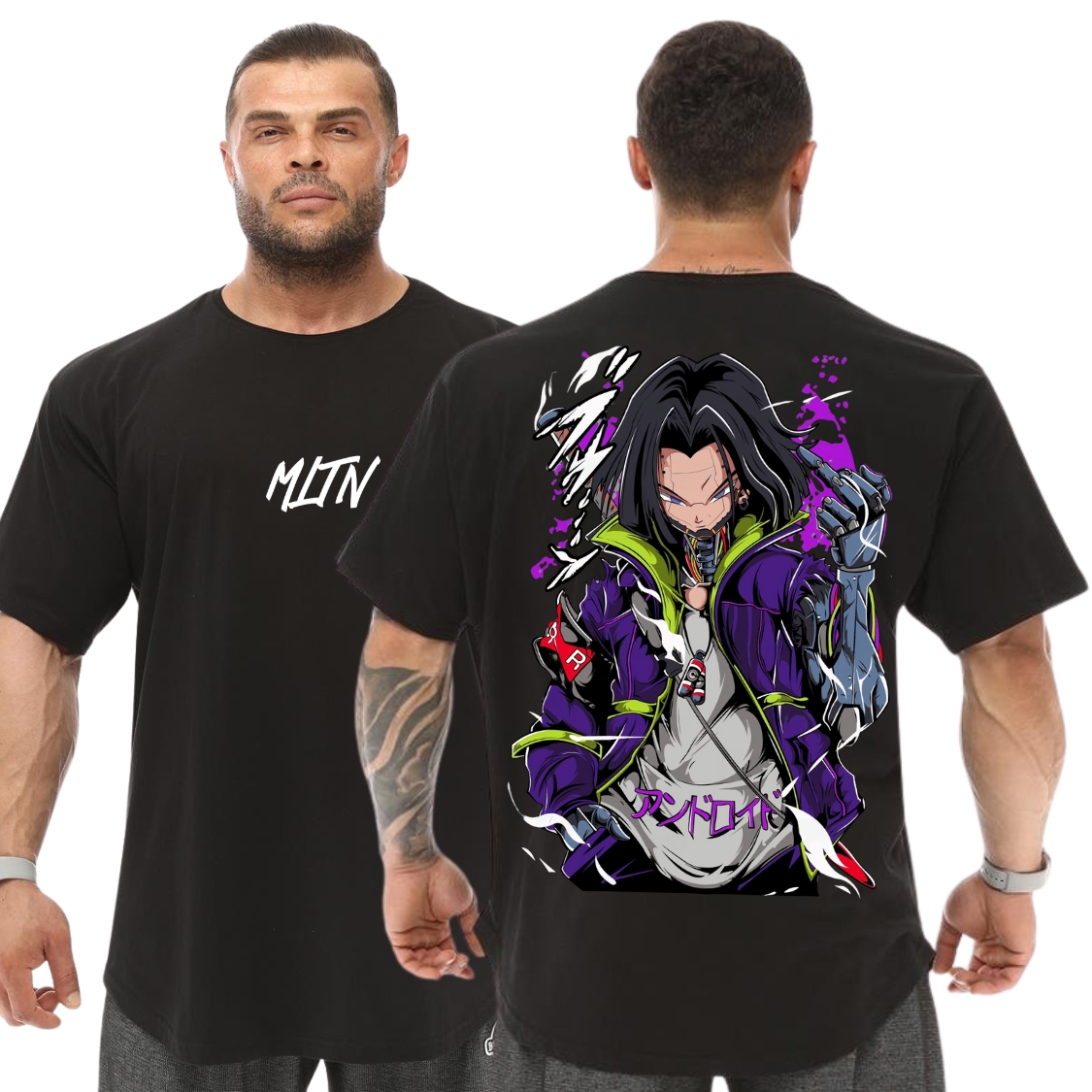 Camiseta Oversized 100% Algodão Otima Malha Android 17 Dragon Ball Z Anime Otaku