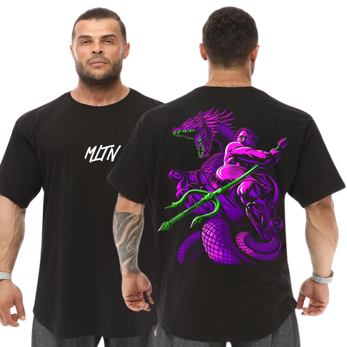 Camiseta Oversized 100% Algodão Malha Premium Poseidon Estampa Academia Musculação Gym
