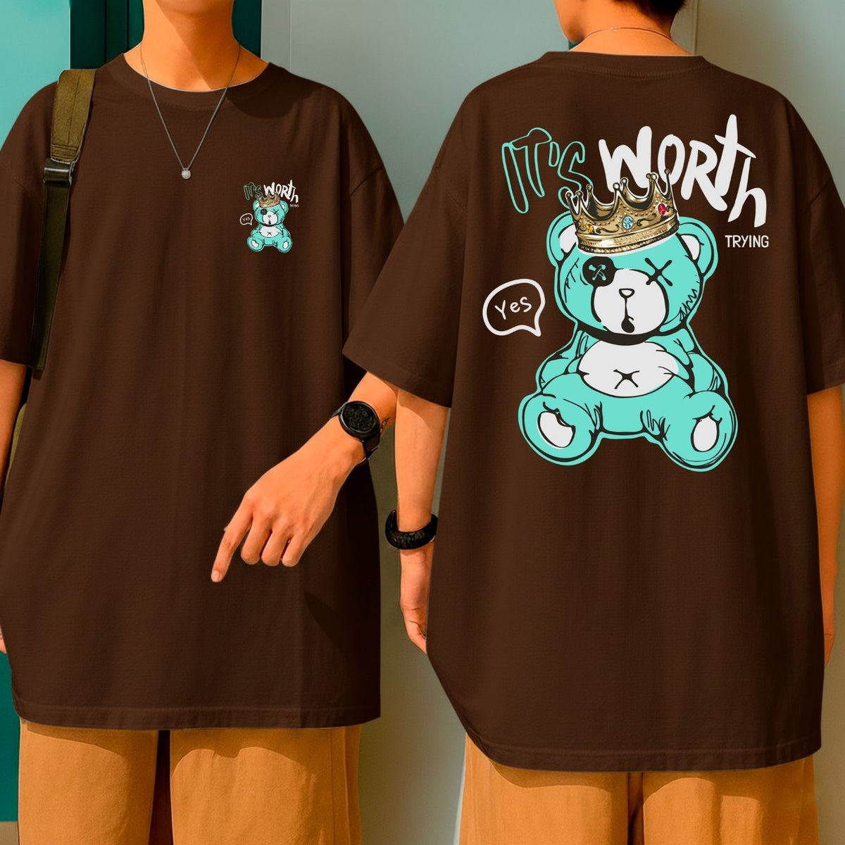 Camiseta Oversized Algodão Premium Malha Grossa It’s Worth Trying