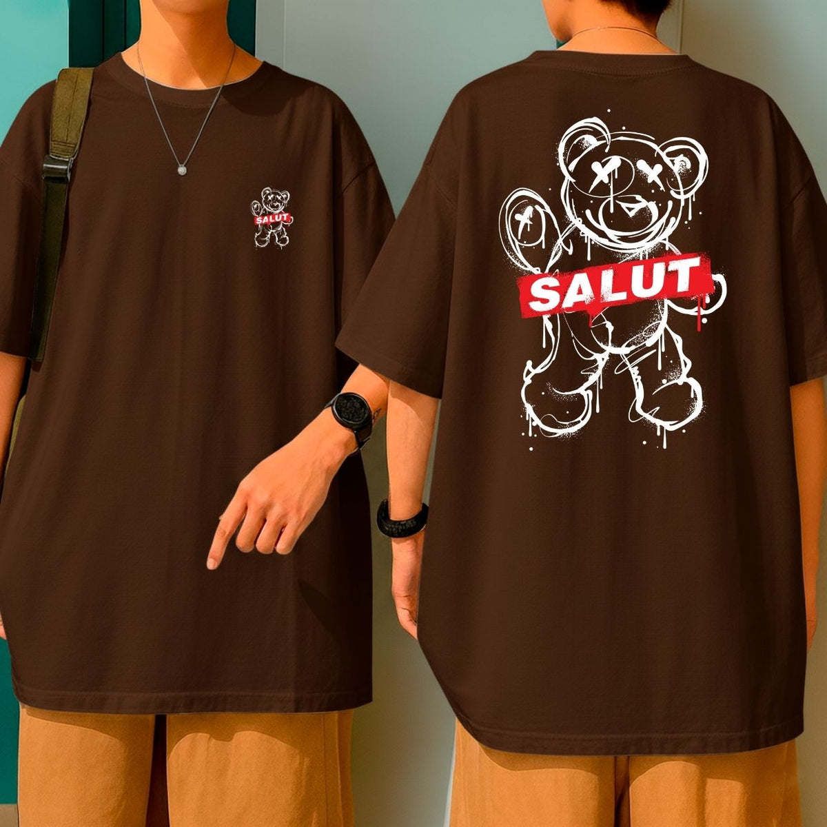Camiseta Oversized Blusa Larga Bom Caimento Salut Bear Streetwear Iconic Style