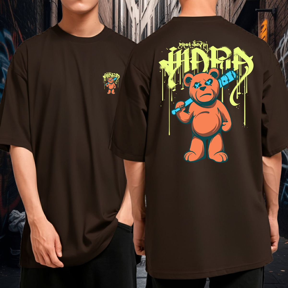 Camiseta Oversized Estampa Streetwear Urban Bear Limitada Premium