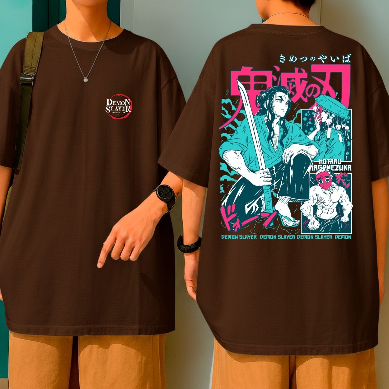 Camiseta Oversized Demon Slayer Ferreiro Anime Estampa Geek Malha Grossa Premium