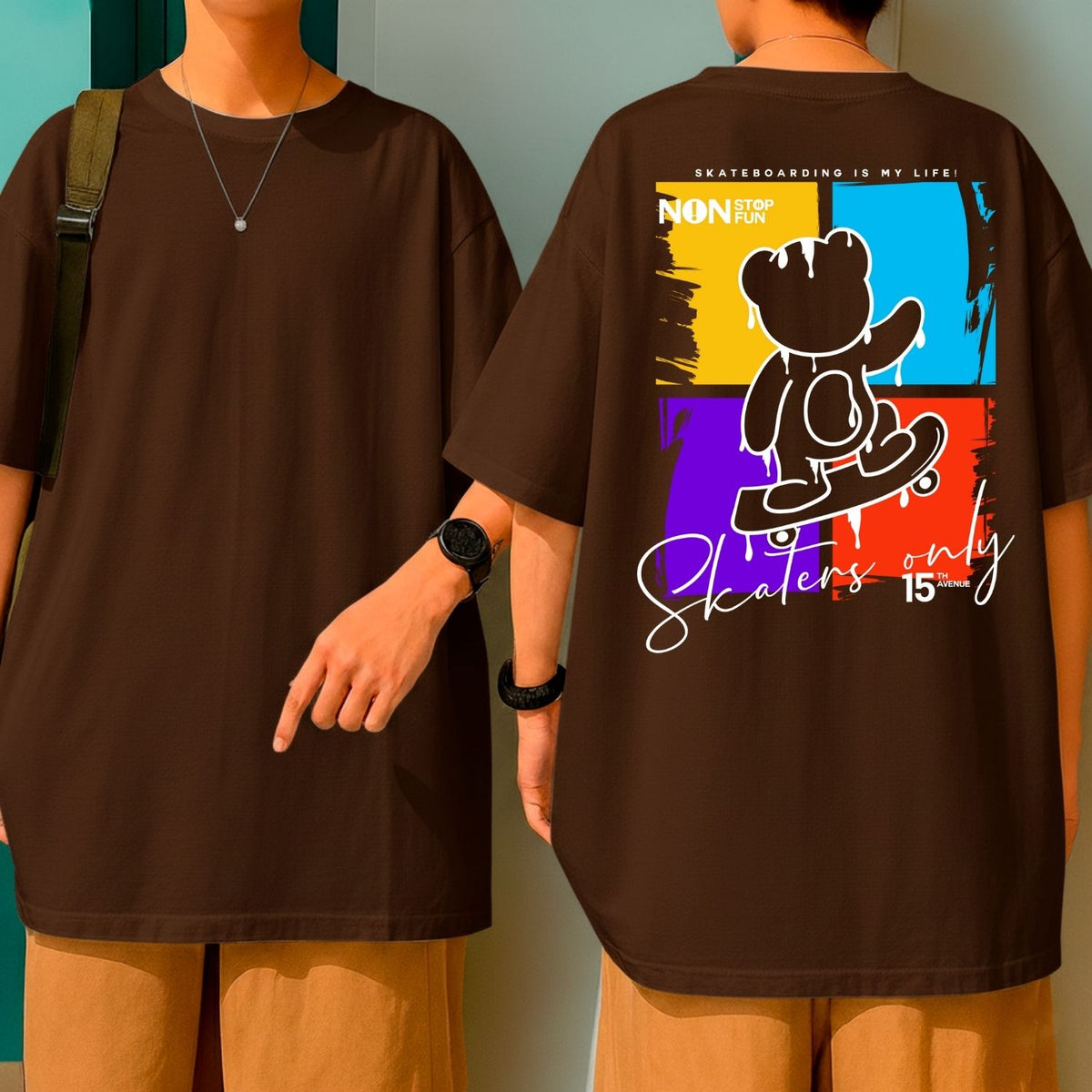 Camiseta Oversized Streetwear Skaters Only Malha Premium Fio 30.1 Ursinho