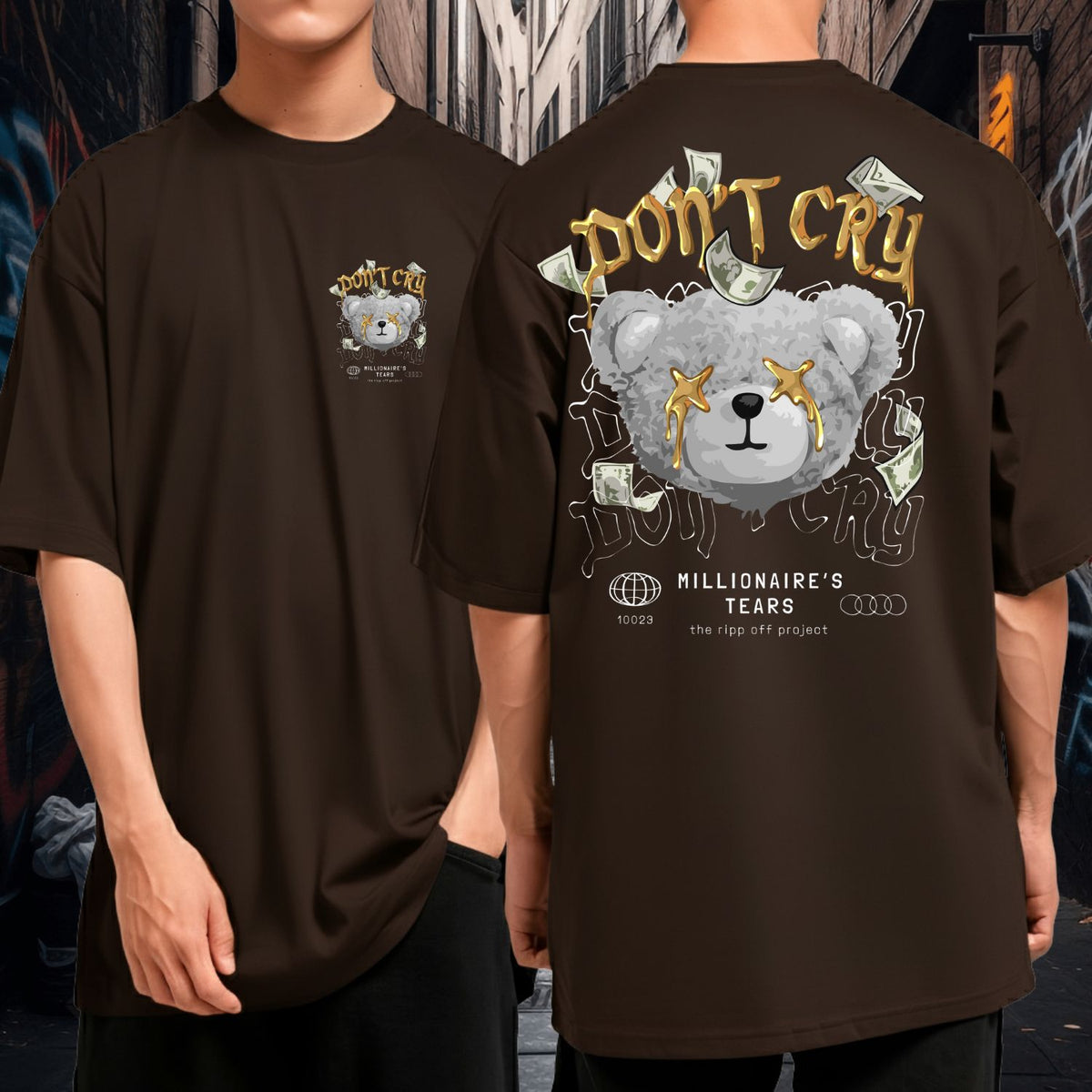 Camiseta Oversized Blusão 100% Algodão Streetwear Don’t Cry Millionaire’s Tears