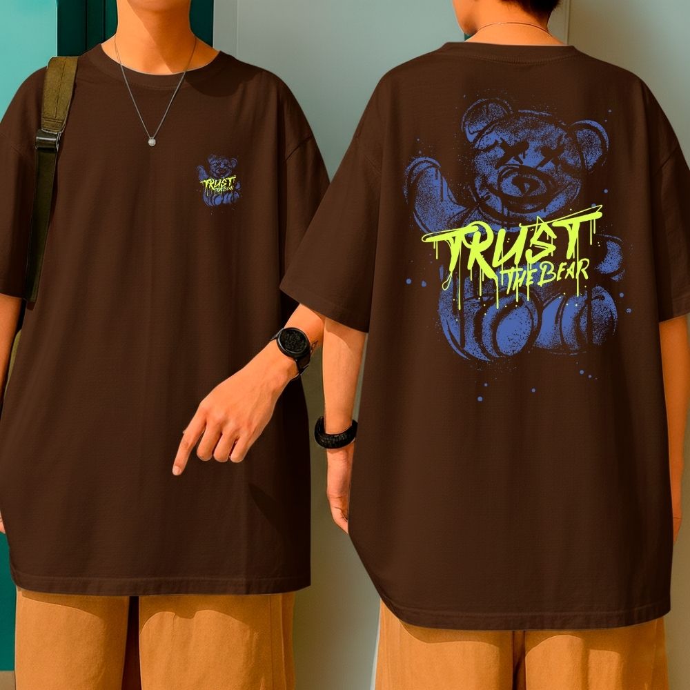 Camiseta Oversized Algodão Bom Caimento Malha Premium Bear Trust The Bear
