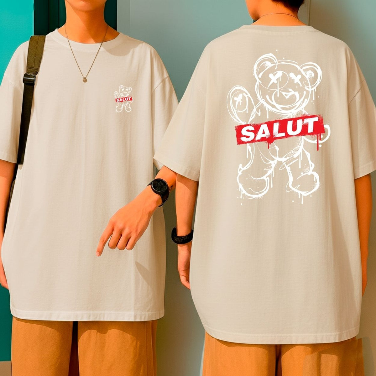 Camiseta Oversized Blusa Larga Bom Caimento Salut Bear Streetwear Iconic Style