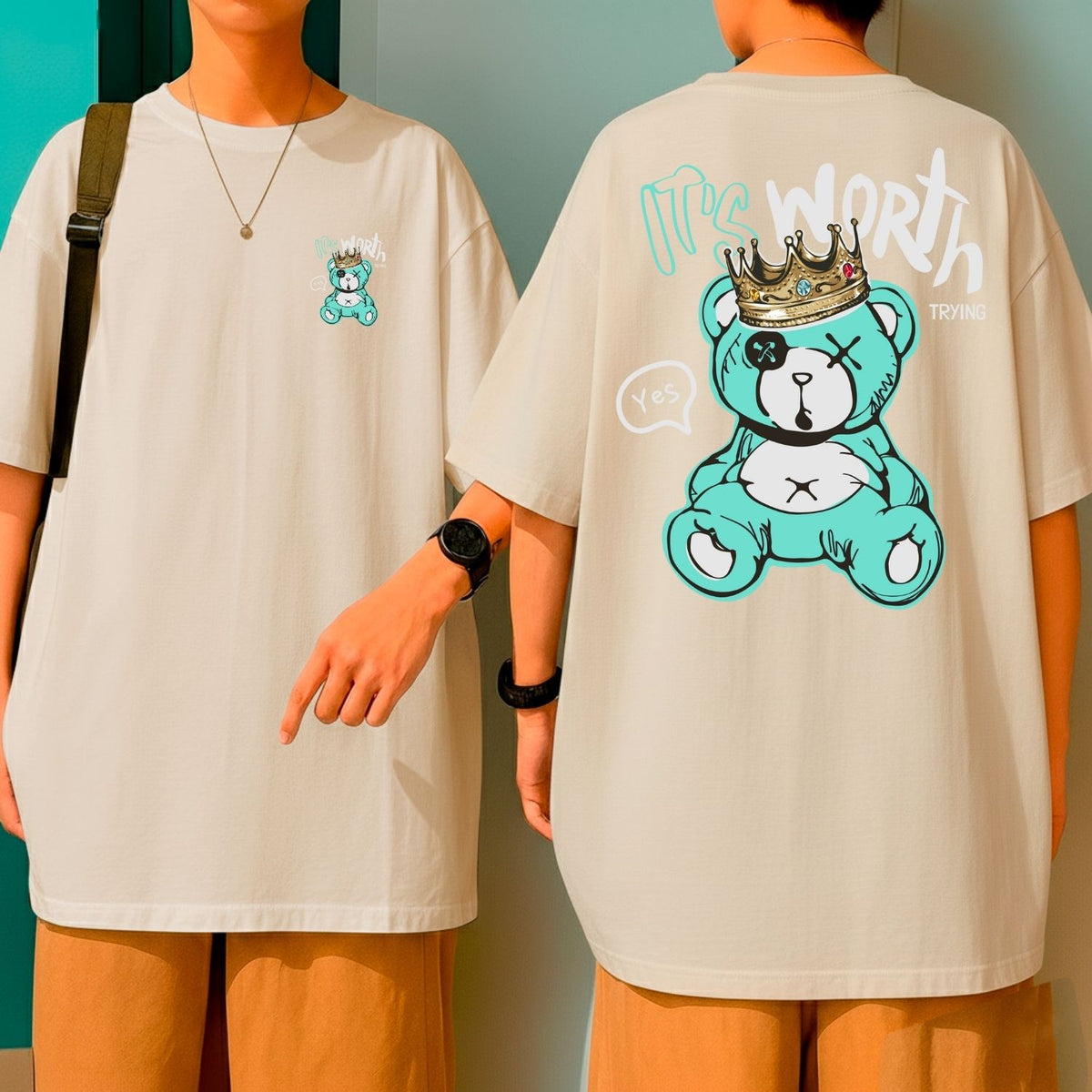 Camiseta Oversized Algodão Premium Malha Grossa It’s Worth Trying