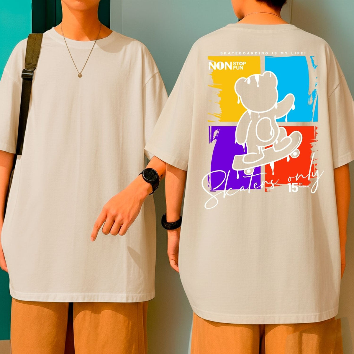 Camiseta Oversized Streetwear Skaters Only Malha Premium Fio 30.1 Ursinho