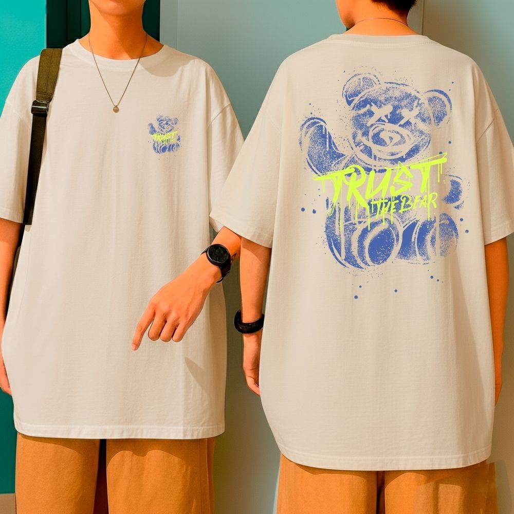 Camiseta Oversized Algodão Bom Caimento Malha Premium Bear Trust The Bear