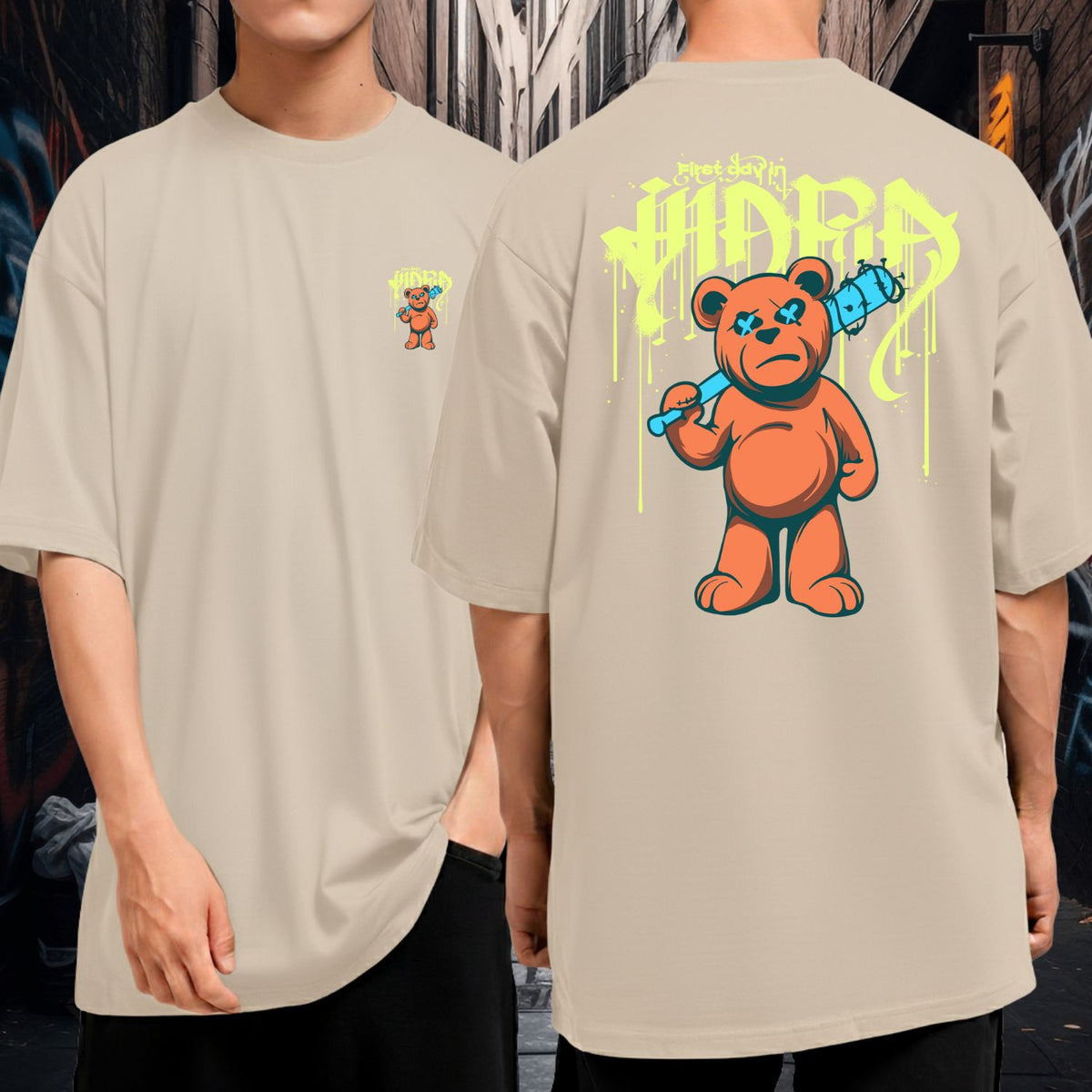 Camiseta Oversized Estampa Streetwear Urban Bear Limitada Premium