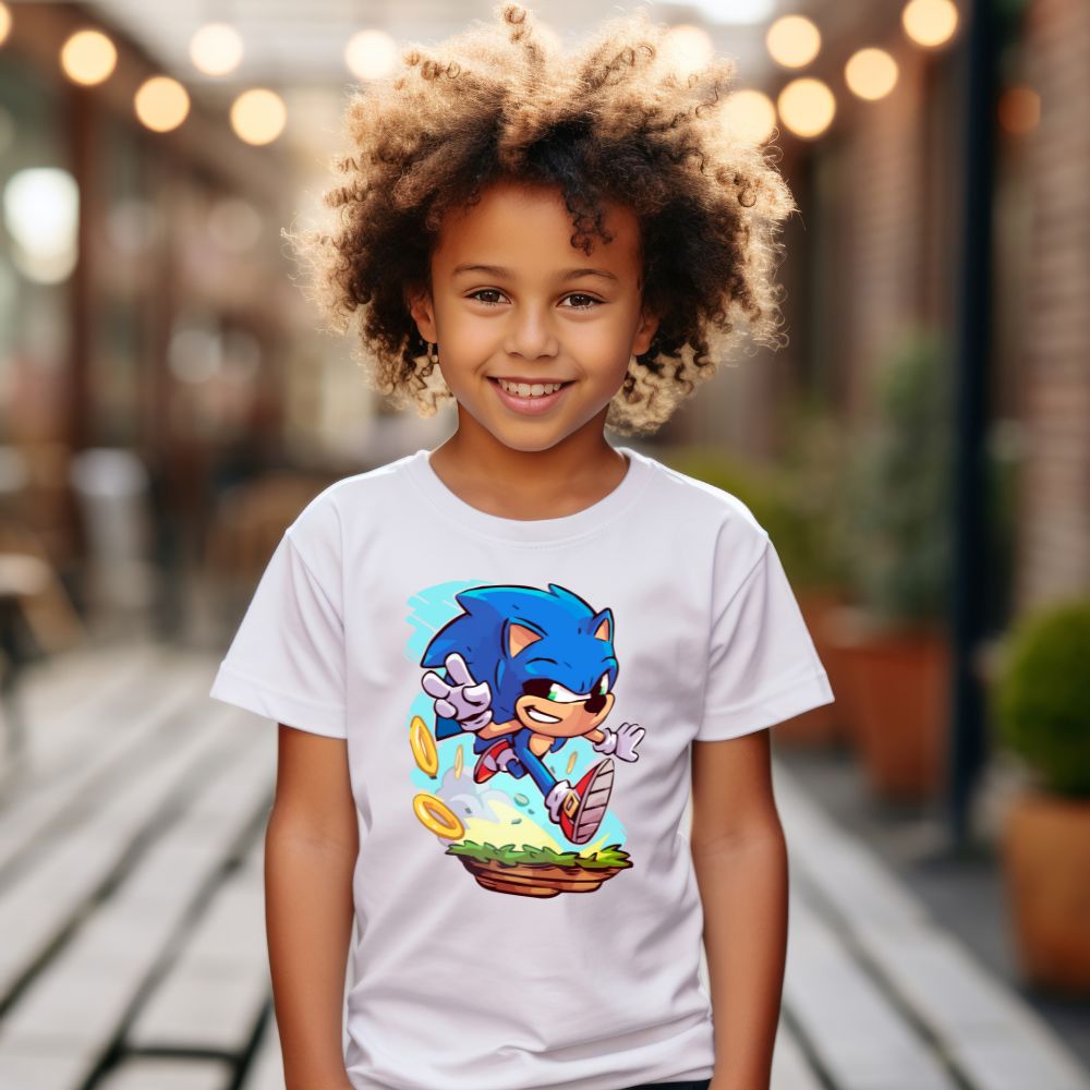 Camiseta Infanto Juvenil Personagens Sonic Games Geek Desenhos