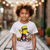 Camiseta Infanto Juvenil Personagens Bart Simpsons Rock Roll 01