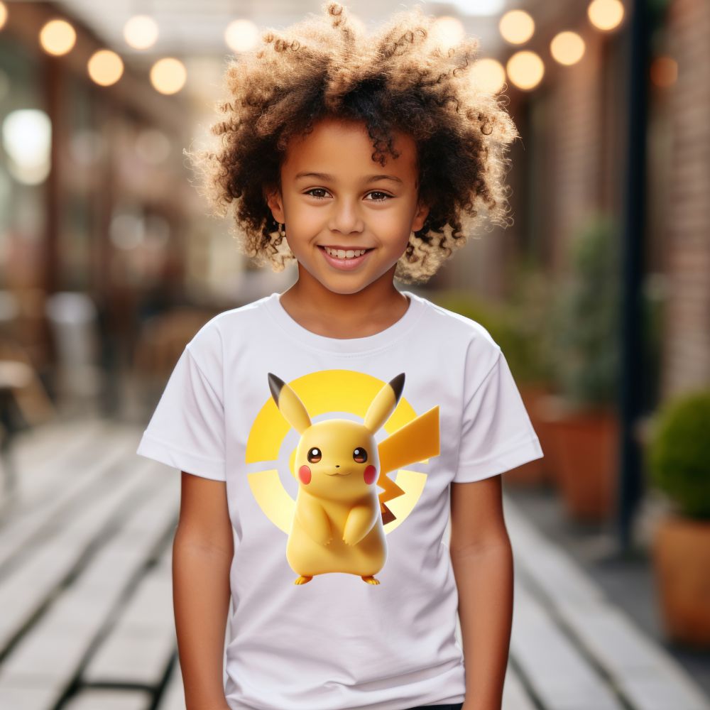 Camiseta Infanto Juvenil Personagens Pikachu Pokémon Clássico 01