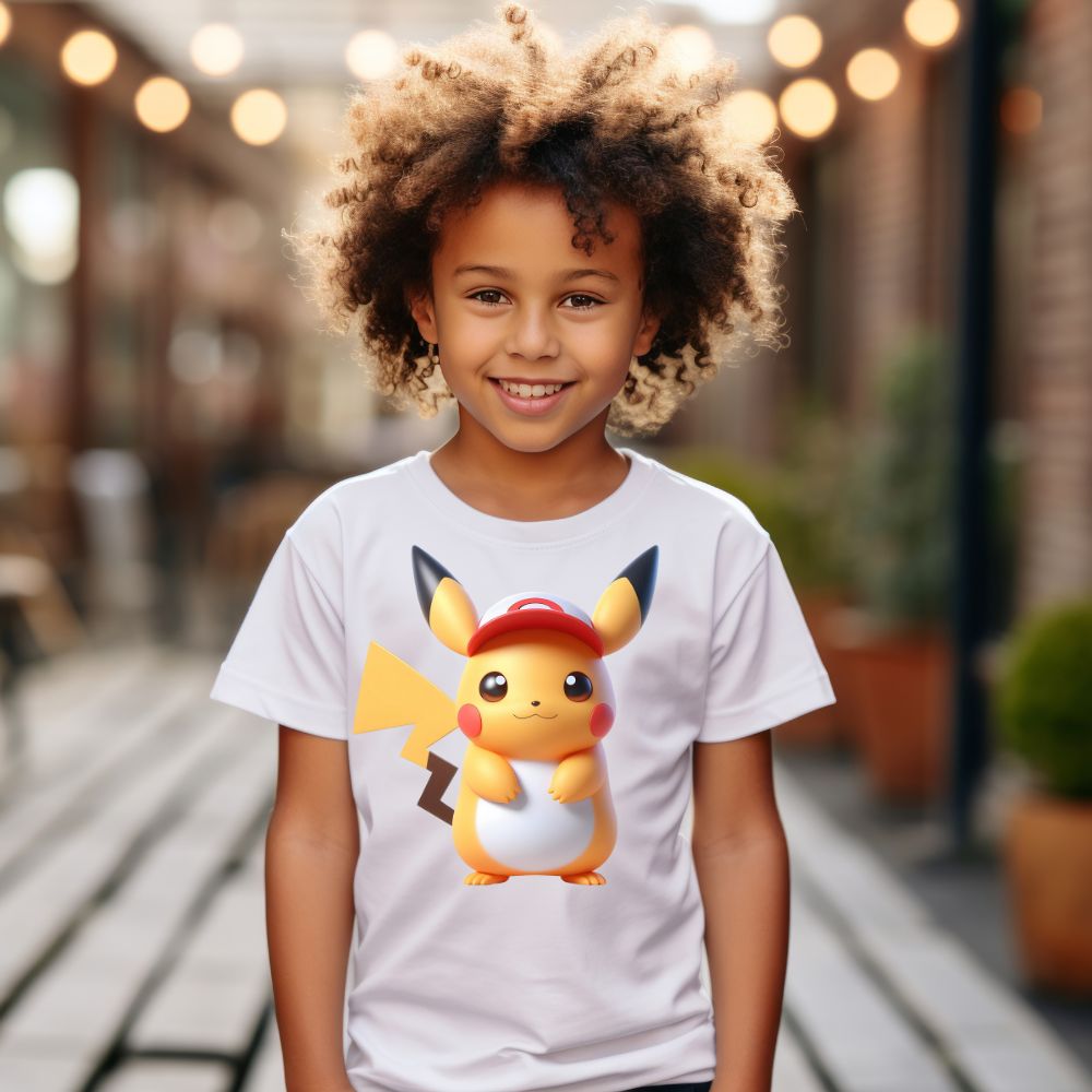 Camiseta Infanto Juvenil Personagens Pikachu Pokémon Clássico 02