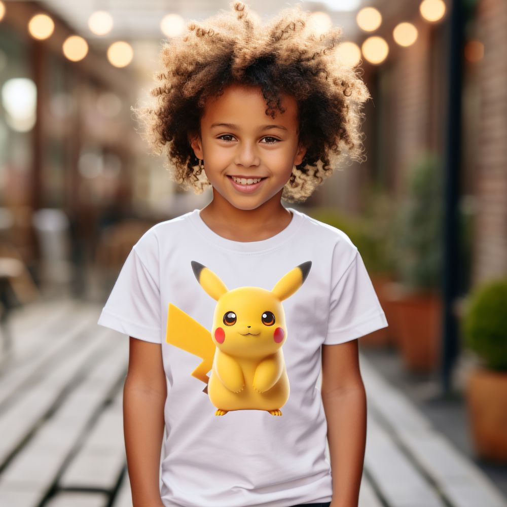 Camiseta Infanto Juvenil Personagens Pikachu Pokémon Clássico