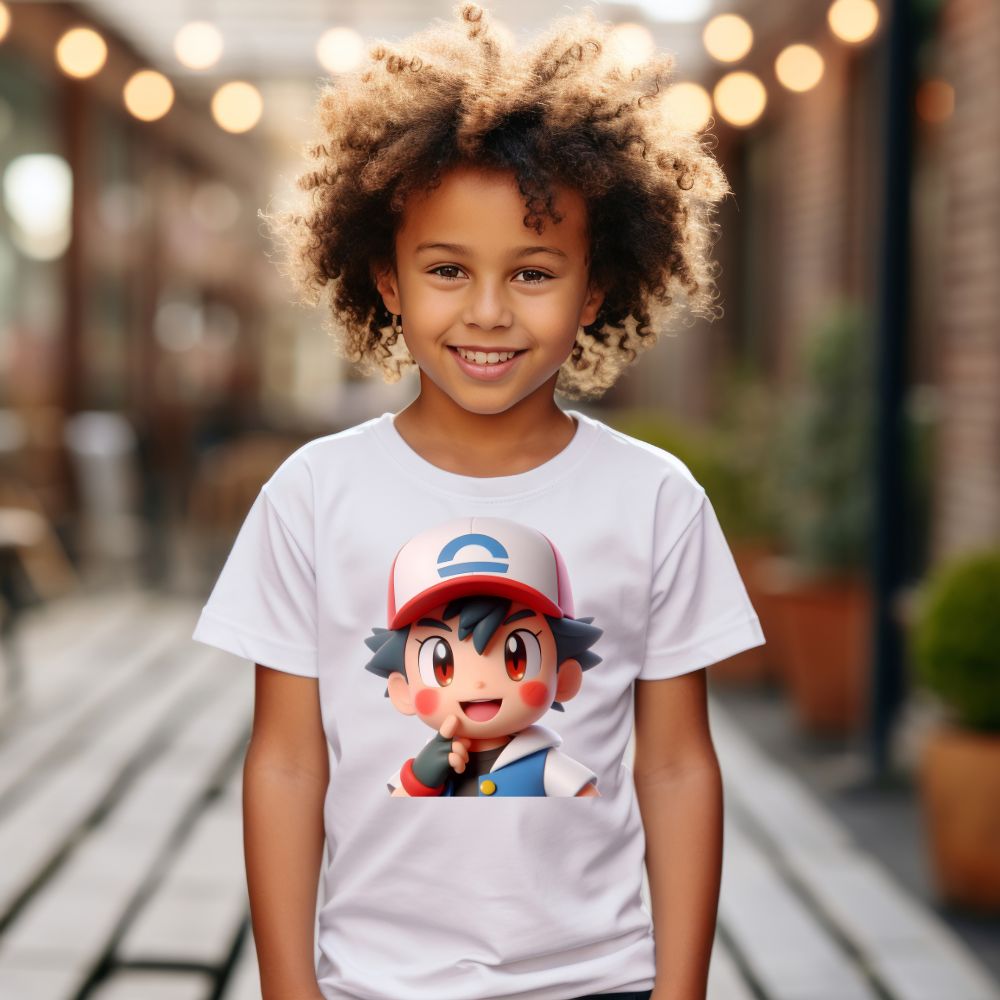 Camiseta Infanto Juvenil Personagens Pokémon Infantil Anime Desenho 01