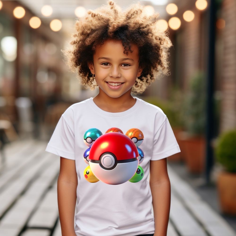 Camiseta Infanto Juvenil Personagens Anime Geek Pokémon Pokebola