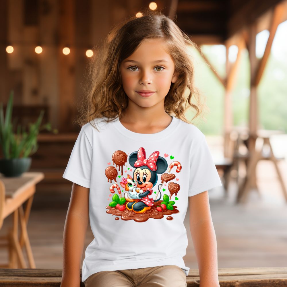 Camiseta Infanto Juvenil Personagens Feminina Minnie