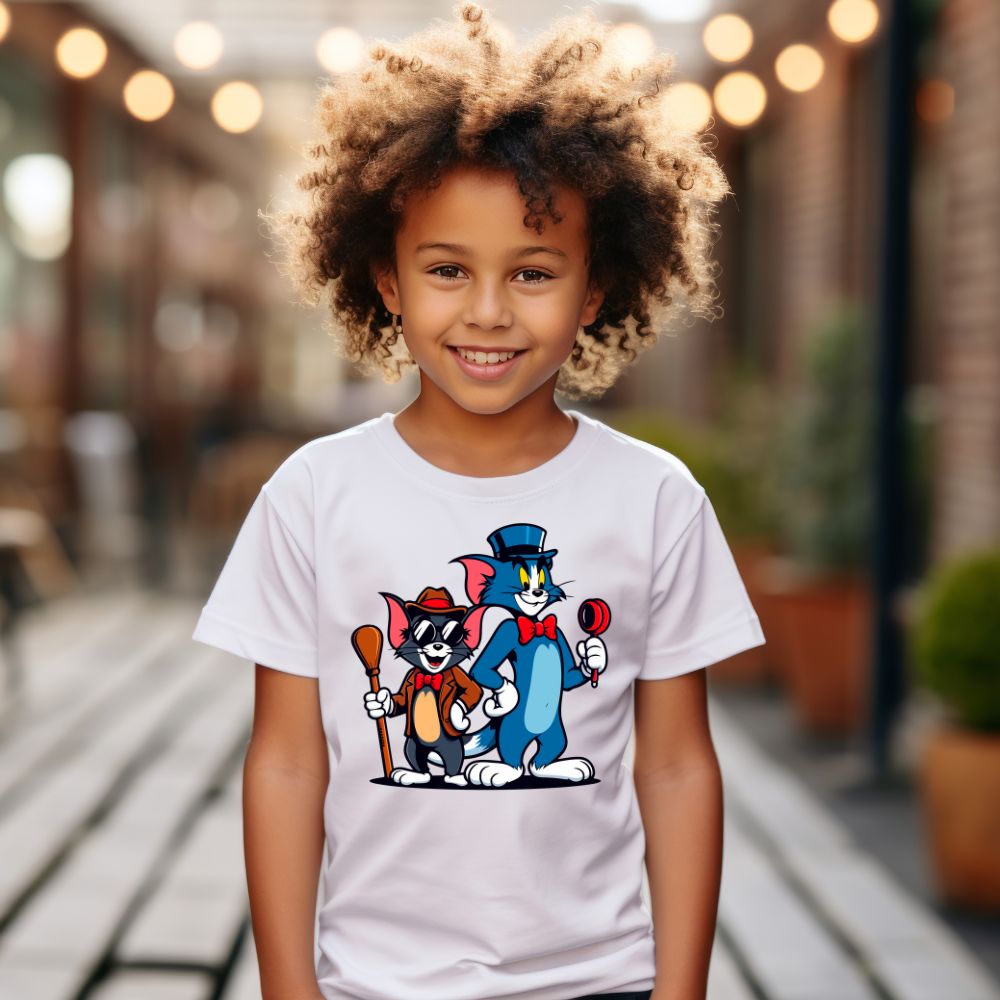 Camiseta Infanto Juvenil Personagens Tom e Jerry