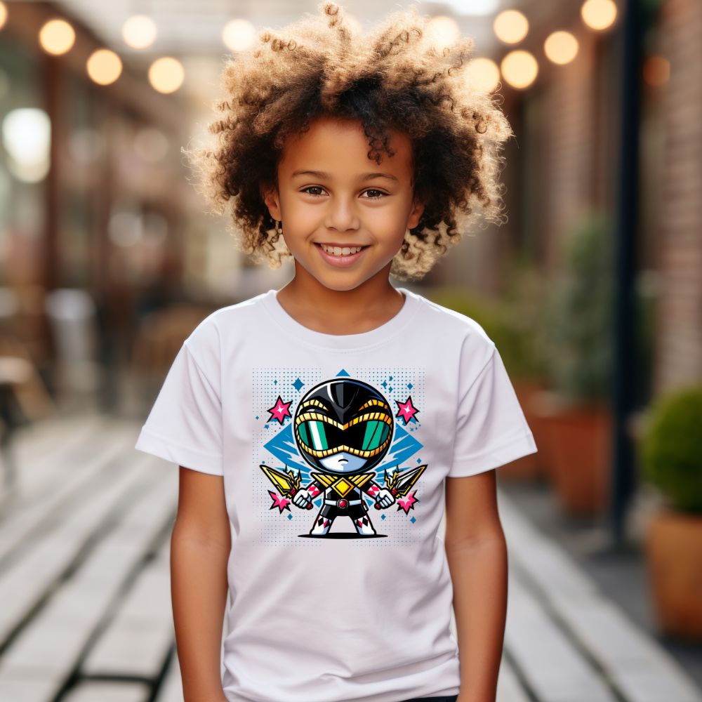Camiseta Infanto Juvenil Personagens Power Rangers Preto