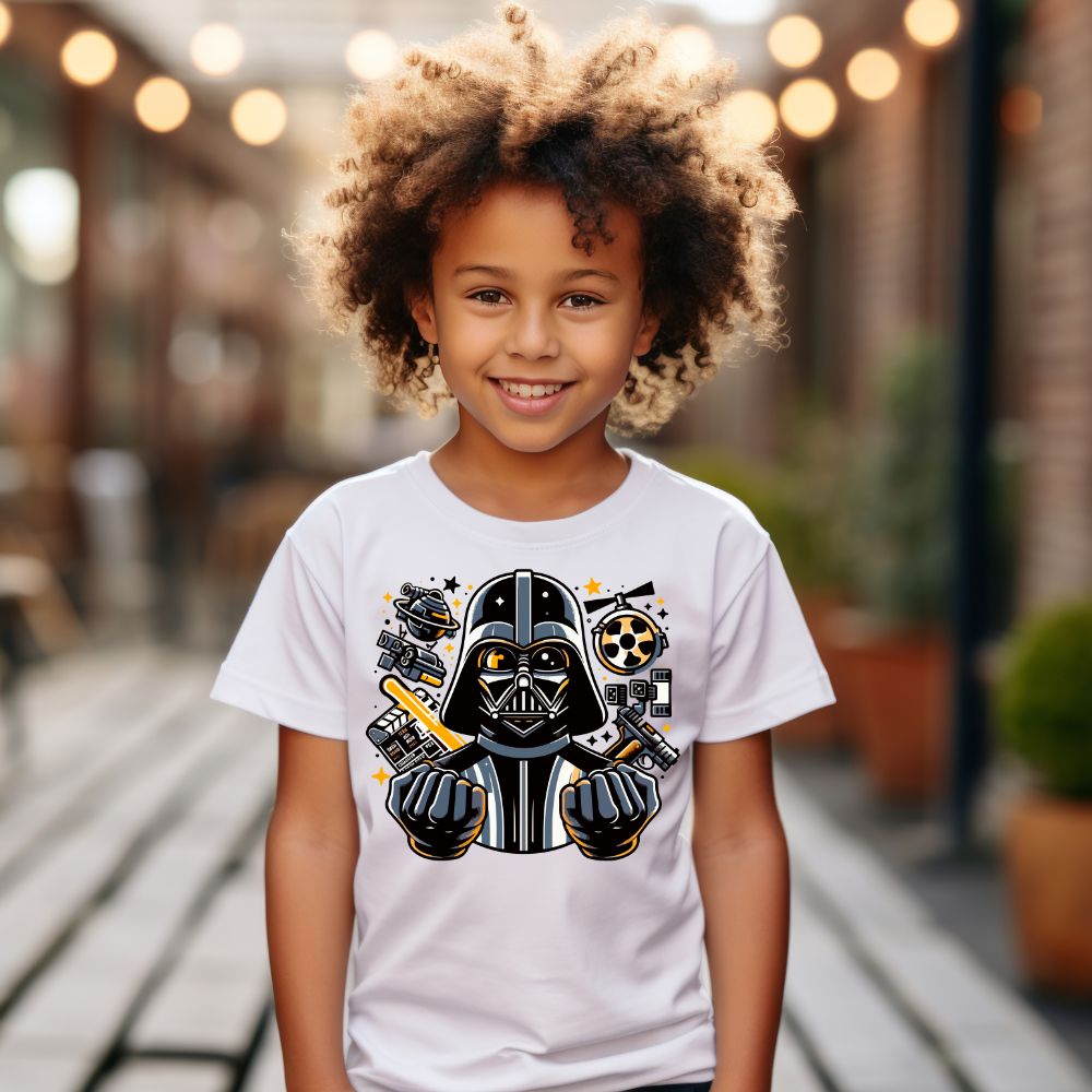 Camiseta Infanto Juvenil Personagens Star Wars Geek Serie Filmes Darth Vader