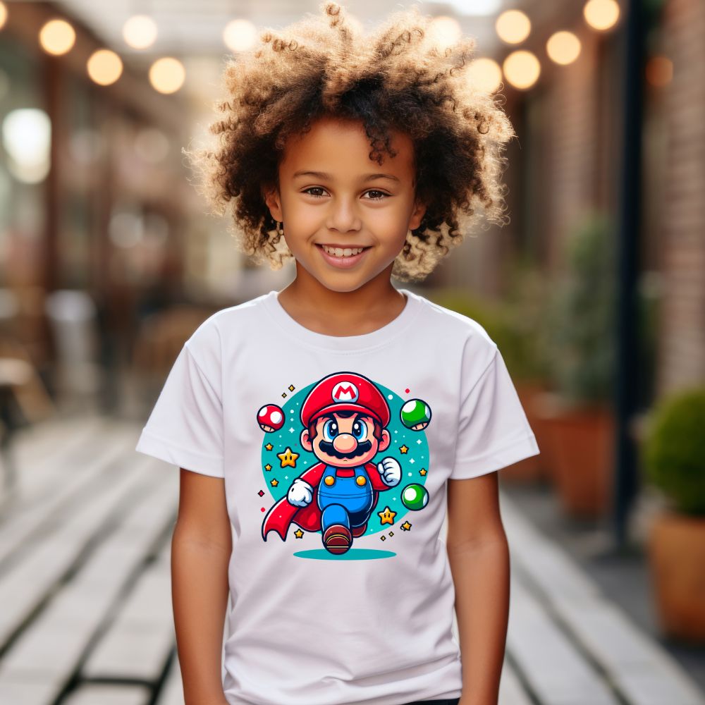 Camiseta Infanto Juvenil Personagens Super Mario Bros World
