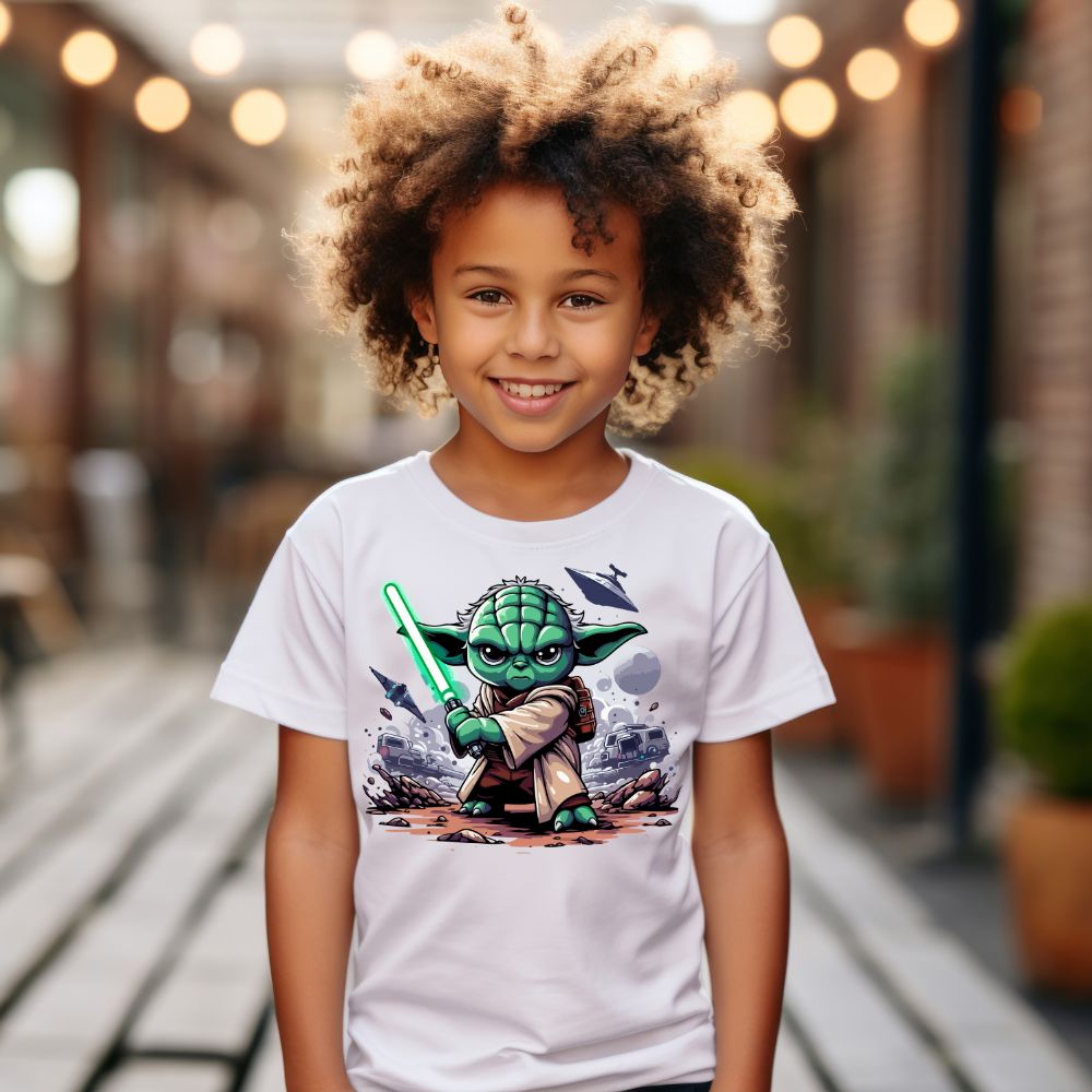 Camiseta Infanto Juvenil Personagens Star Wars Geek Serie Baby Yoda 02