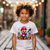 Camiseta Infanto Juvenil Personagens Super Mario Bros Guitarra