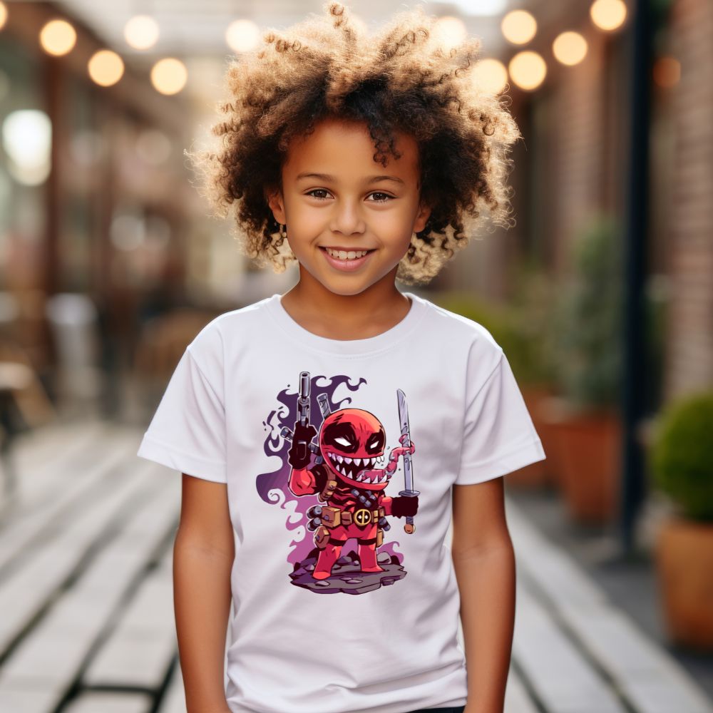 Camiseta Infanto Juvenil Personagens Super Heróis Deadpool 01
