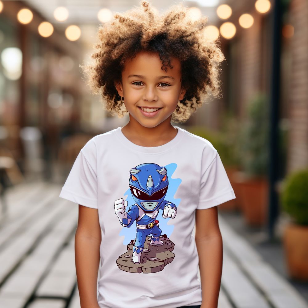Camiseta Infanto Juvenil Personagens Power Rangers Azul