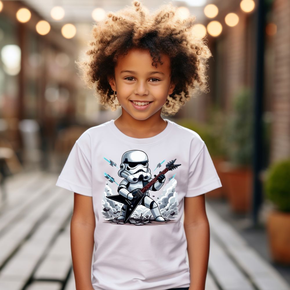 Camiseta Infanto Juvenil Personagens Star Wars Troopers Darth Vader Metal