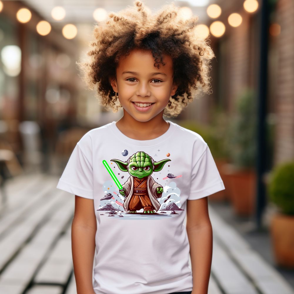 Camiseta Infanto Juvenil Personagens Star Wars Geek Serie Baby Yoda 01