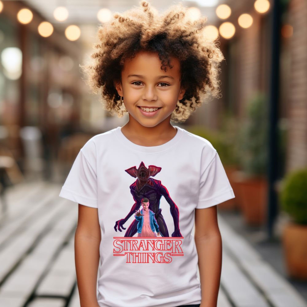 Camiseta Infanto Juvenil Personagens Serie Stranger Things