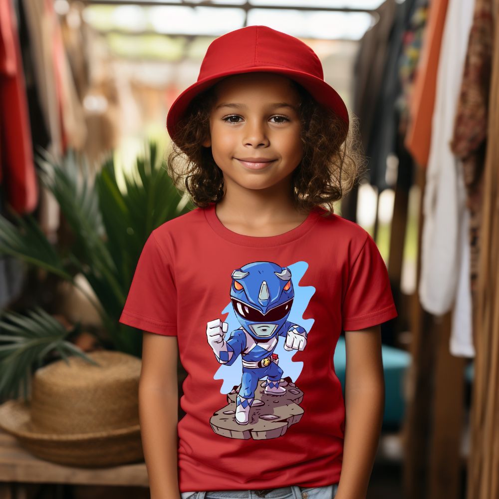 Camiseta Infanto Juvenil Personagens Power Rangers Azul