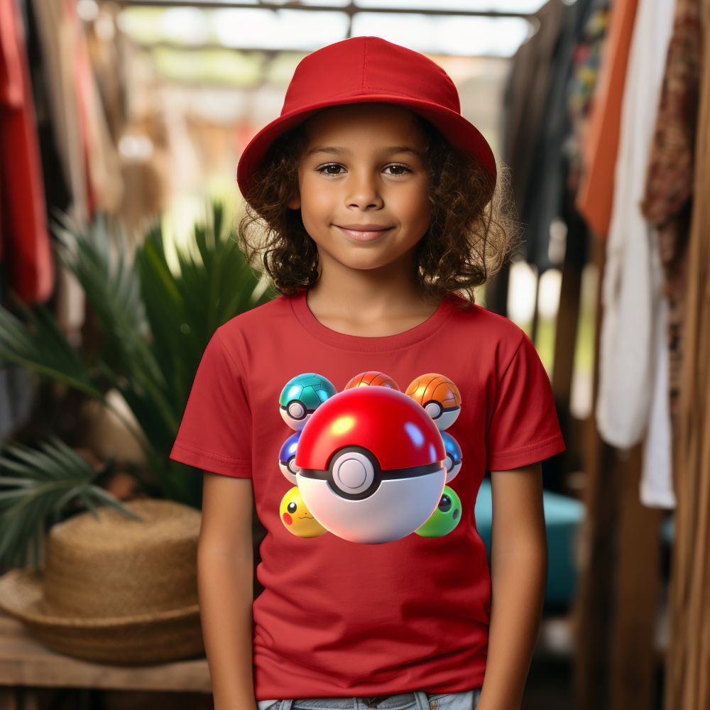 Camiseta Infanto Juvenil Personagens Anime Geek Pokémon Pokebola